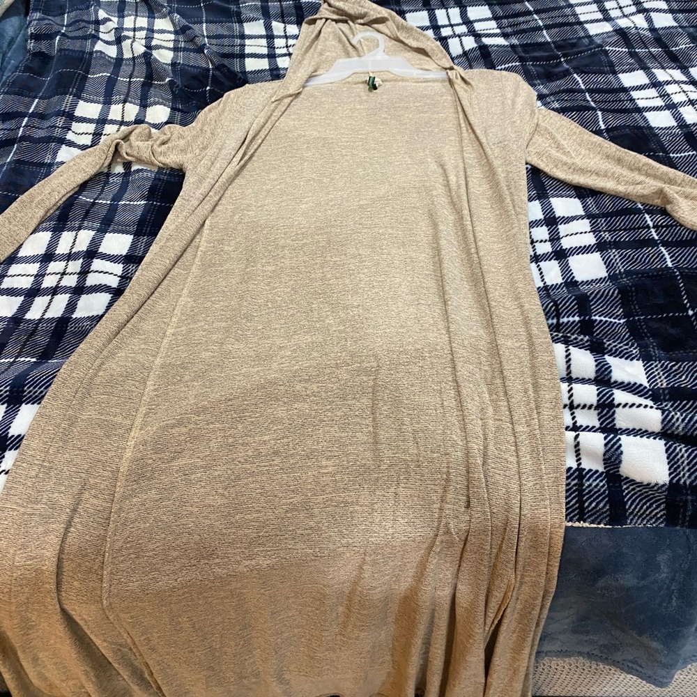 Long hooded cardigan